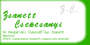 zsanett csepcsanyi business card